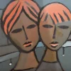 Hot Pamono Luis De Horna (Ignacio Garcia), Ella la Luna y Yo, 1960s, Oil on Paper on Board