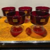 Pamono Luminarc Verrerie Darques France Ruby Red Champagne Coupe Glasses, 1970s, Set of 5> Glassware