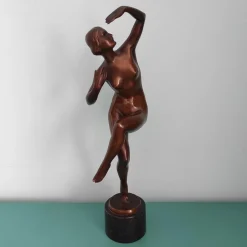 Pamono Lux Elek, Dancer Sculpture, 1920s-1940s, Bronze with Marble Base