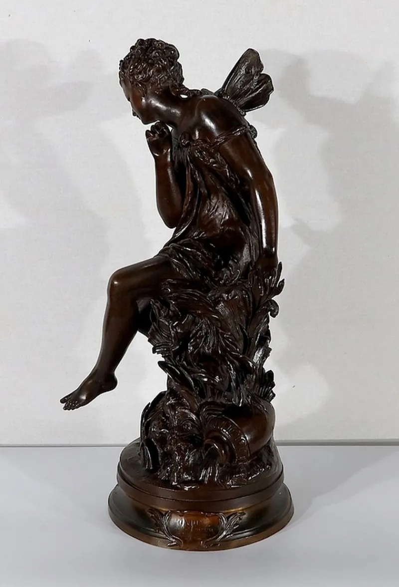 Pamono M. Moreau, Ondine Sculpture, Bronze> Classical