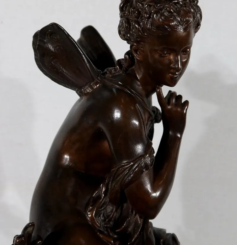 Pamono M. Moreau, Ondine Sculpture, Bronze> Classical