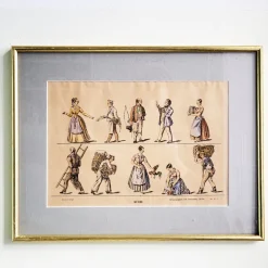 Pamono M. Tretsensky, Kitchen Scenes, Vienna, Colored Engravings, Set of 2><noscript><img width=