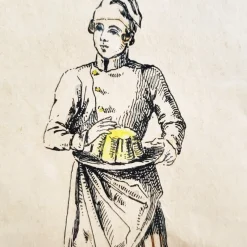 Pamono M. Tretsensky, Kitchen Scenes, Vienna, Colored Engravings, Set of 2><noscript><img width=