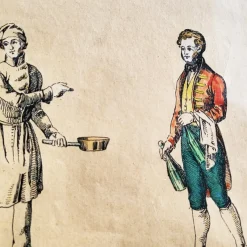 Pamono M. Tretsensky, Kitchen Scenes, Vienna, Colored Engravings, Set of 2><noscript><img width=