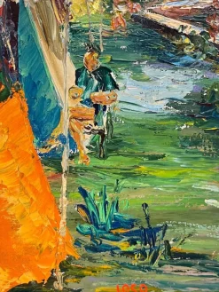 Pamono M. Vibert, By the Lake, Oil on Canvas, 1959><noscript><img width=
