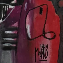 Pamono Mabris, Carpe Diem, 21st Century, Oil on Paper, Framed><noscript><img width=