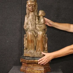 Sale Pamono Madonna with Child, 1470, Wooden Sculpture