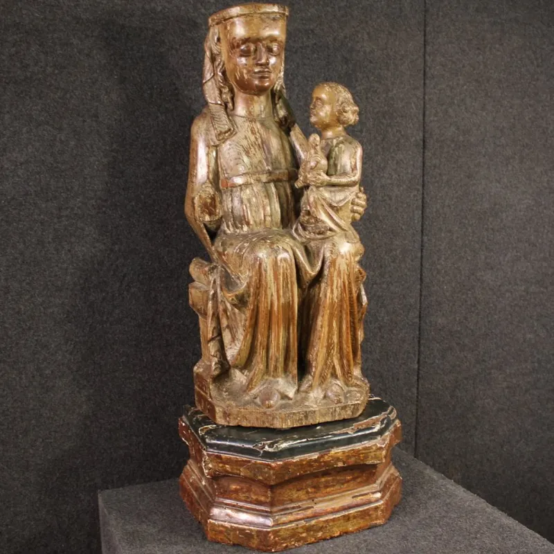 Sale Pamono Madonna with Child, 1470, Wooden Sculpture