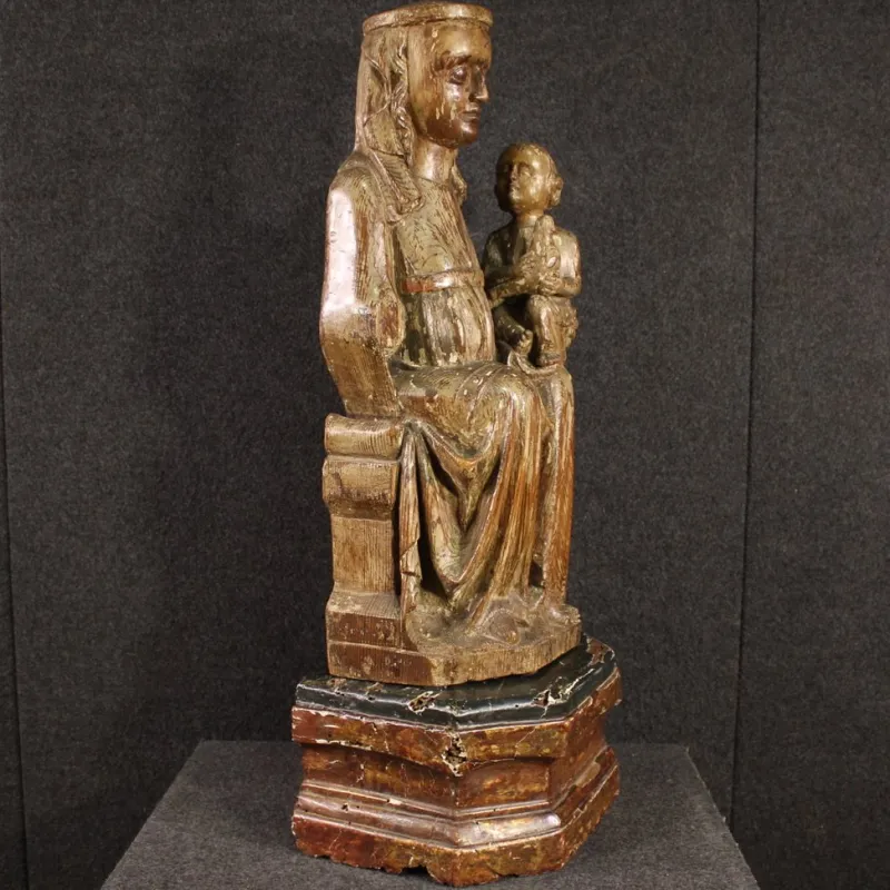Sale Pamono Madonna with Child, 1470, Wooden Sculpture