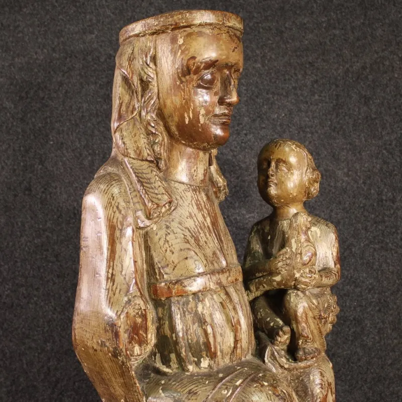 Sale Pamono Madonna with Child, 1470, Wooden Sculpture