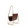 Pamono Magazin Holder in Brass and Leather by Carl Auböck for Werkstätte, Denmark, 1950s