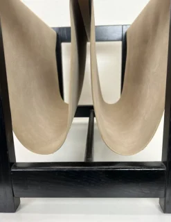 Pamono Magazine Rack in Wood and Suede Leather in the style of Aksel Kjersgaard, 1960s><noscript><img width=