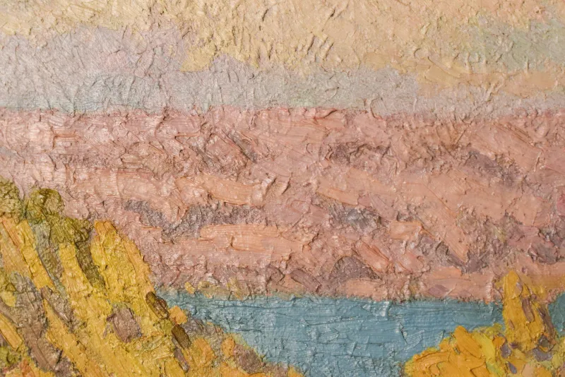 New Pamono Magi Oliver Bosch, Impressionist Landscape, Oil on Canvas, Framed