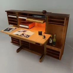 Pamono Magic Box Desk in Rosewood by Mummenthaler and Meier for Ateliers Genestar, 1950s><noscript><img width=