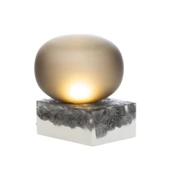 New Pamono Magma Two Low Lamp in Smoky Grey Acetato with White Base by Ferréol Babin