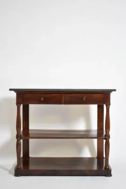 Pamono Mahogany and Black Marble Console, 19th Century> Console Tables