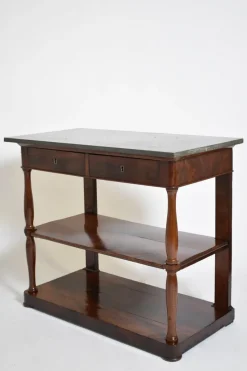Pamono Mahogany and Black Marble Console, 19th Century><noscript><img width=