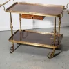 Pamono Mahogany and Brass Serving Trolley, 1950s> Serving Bar Carts & Trolleys