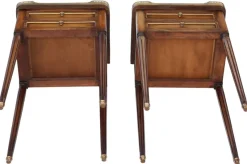 Pamono Mahogany and Marble Bedside Tables, 1925, Set of 2><noscript><img width=