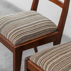 Pamono Mahogany and Velvet Chairs, 1950s, Set of 2><noscript><img width=