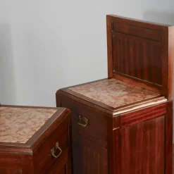Pamono Mahogany Bedside Tables with Liberty Tops, Set of 2><noscript><img width=