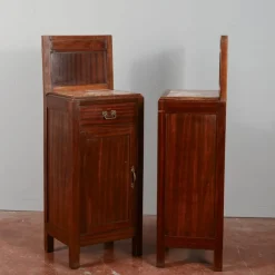 Pamono Mahogany Bedside Tables with Liberty Tops, Set of 2><noscript><img width=