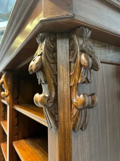Online Pamono Mahogany Bookcase with Carved Details