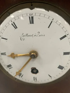 Pamono Mahogany Clock with Wire Movement, 19th Century><noscript><img width=