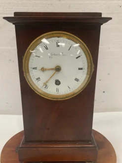 Pamono Mahogany Clock with Wire Movement, 19th Century><noscript><img width=