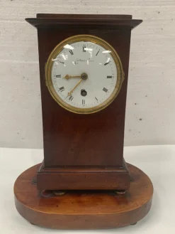 Pamono Mahogany Clock with Wire Movement, 19th Century><noscript><img width=