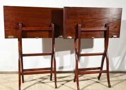 Pamono Mahogany Games Tables by H.J. Linton, 1920, Set of 2><noscript><img width=