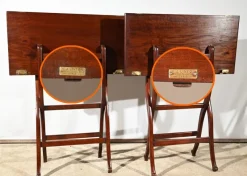 Pamono Mahogany Games Tables by H.J. Linton, 1920, Set of 2><noscript><img width=