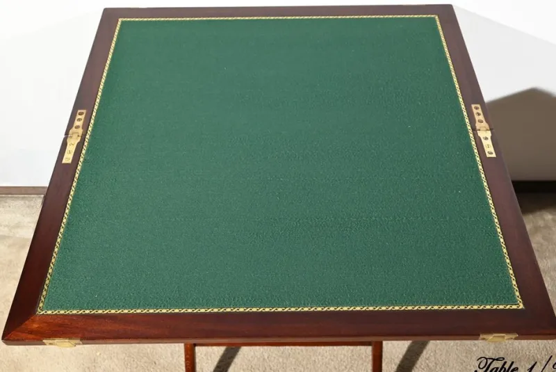 Pamono Mahogany Games Tables by H.J. Linton, 1920, Set of 2> Game Tables