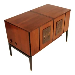 Pamono Mahogany Radio, TV & Record Player, 1970s> Electronics