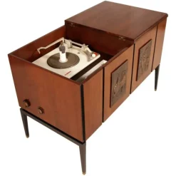 Pamono Mahogany Radio, TV & Record Player, 1970s><noscript><img width=