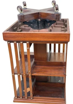 Pamono Mahogany Revolving Bookcase, Late 19th Century><noscript><img width=