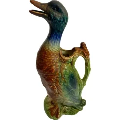 Pamono Majolica Duck Mallard Pitcher, About 1900s> Bottles, Carafes & Jugs