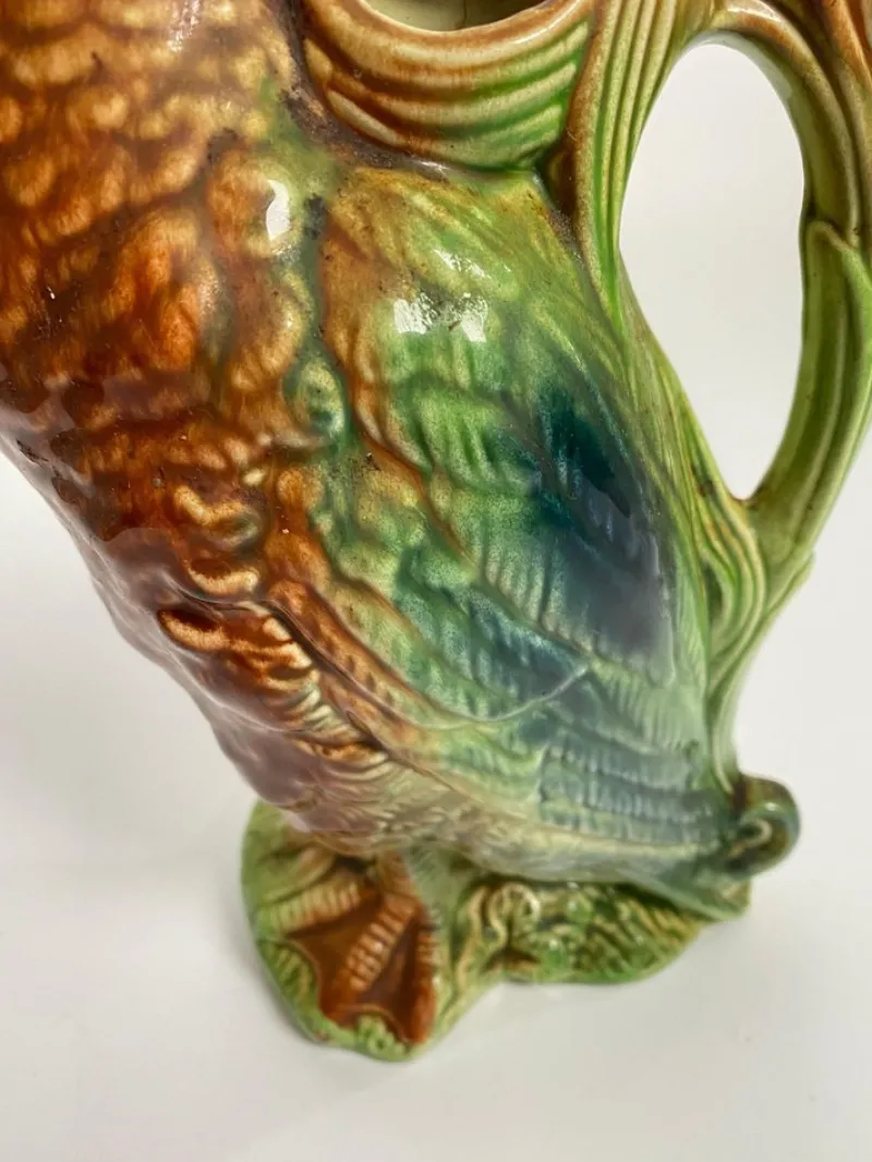 Pamono Majolica Duck Mallard Pitcher, About 1900s> Bottles, Carafes & Jugs