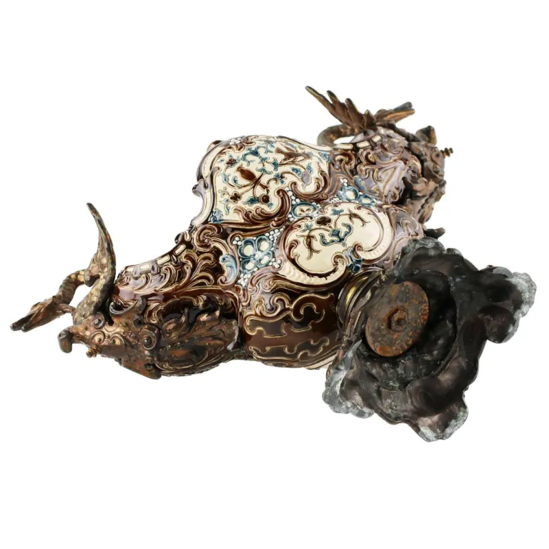 Outlet Pamono Majolica Jardinière with Griffins