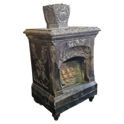 Pamono Majolica Stove, Late 19th Century - Early 20th Century><noscript><img width=