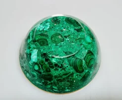 Pamono Malachite Bowl with Brass Rim, 1970s