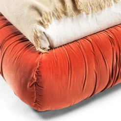Pamono Mambo Orange Velvet Bed by Lorenza Bozzoli><noscript><img width=