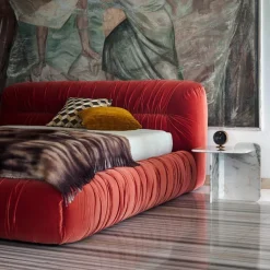 Pamono Mambo Orange Velvet Bed by Lorenza Bozzoli><noscript><img width=
