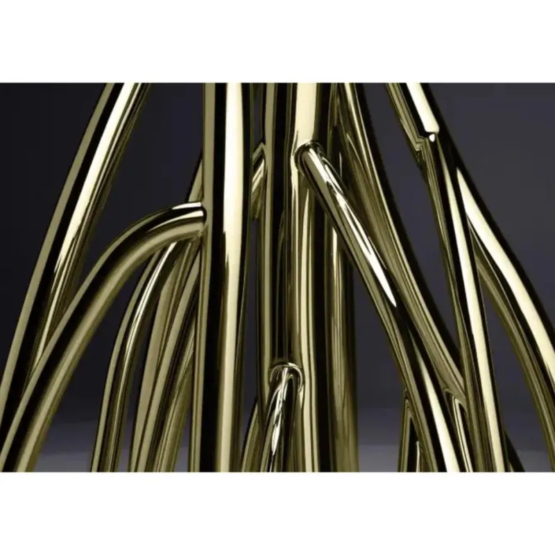Pamono Mangrovia EM Floor Lamp in Galvanized Gold Aluminum by Barberini & Gunnell> Floor Lamps|Floor Lamps