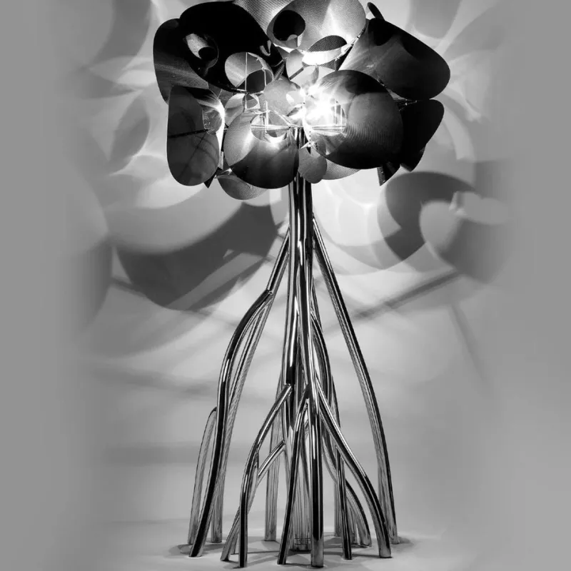 Pamono Mangrovia EM Floor Lamp in Galvanized Gold Aluminum by Barberini & Gunnell> Floor Lamps|Floor Lamps