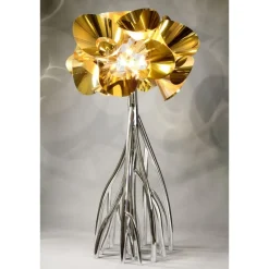Pamono Mangrovia EM Floor Lamp in Galvanized Gold Aluminum by Barberini & Gunnell><noscript><img width=
