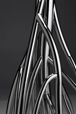 Outlet Pamono Mangrovia Floor Lamp in Colored Stainless Steel and Linen by Barberini & Gunnell