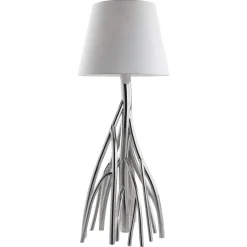 Best Pamono Mangrovia Floor Lamp in Polished Stainless Steel and Linen by Barberini & Gunnell