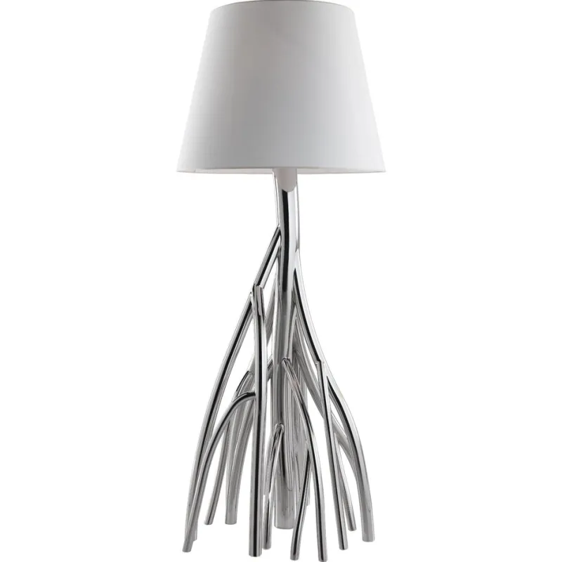 Best Pamono Mangrovia Floor Lamp in Polished Stainless Steel and Linen by Barberini & Gunnell