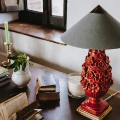 Clearance Pamono Manises Flora Rojo Bermellón Lamp by Can Betelgeuse Studio
